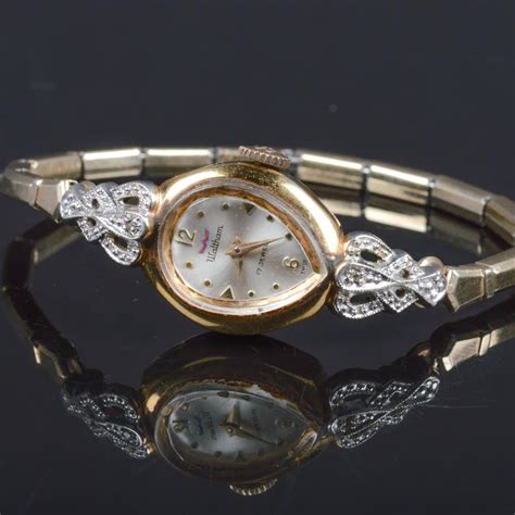 Antique Waltham Ladies Gold Plated And Diamond Wristwatch Ebth