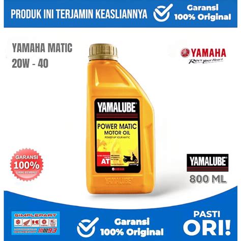 Jual Oli Motor YAMAHA Oil YAMALUBE MATIC 0 8L 20W 40 100 ORIGINAL