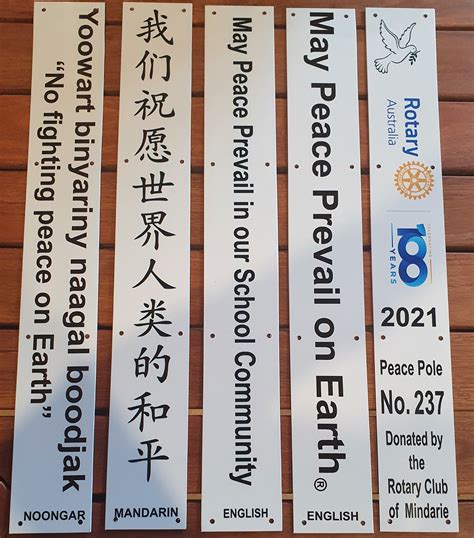 Peace Poles – Rotary Mindarie