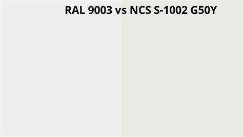 Ral 9003 Vs Ncs S 1002 G50y Ral Colour Chart Uk