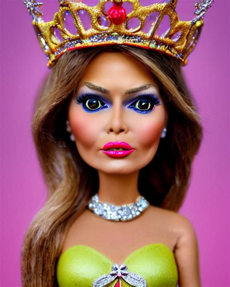 KREA AI Closeup Profile Portrait Of A Tin Toy Melania Trum