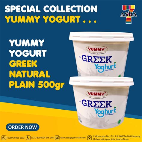 Yummy Greek Yoghurt Original 500ml Asba Jaya Berkah