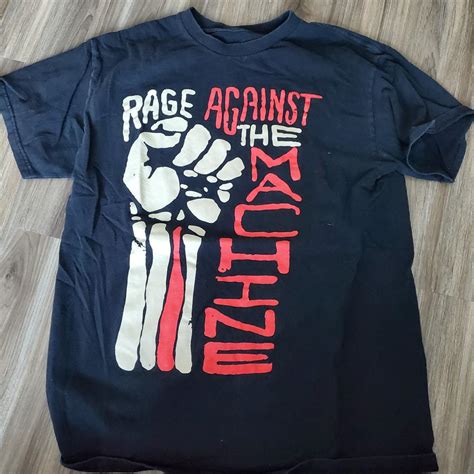 Rage Against the Machine fist logo shirt Black... - Depop