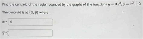 Solved Find The Centroid Of The Region Bounded By The Graphs Of The Functions Y3x2 Yx22