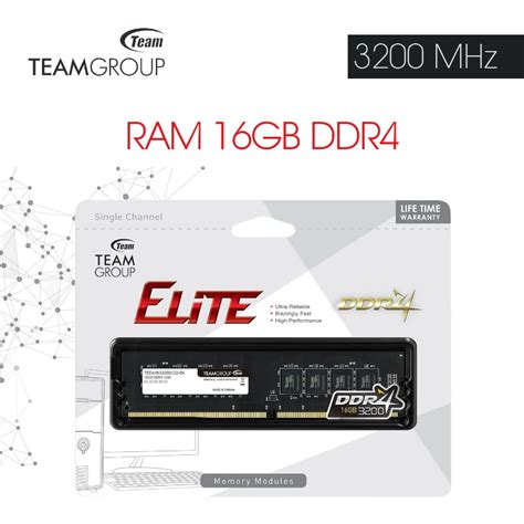 RAM 16GB DDR4 3200MHz TeamGroup Elite Pour Desktop - CAPMICRO