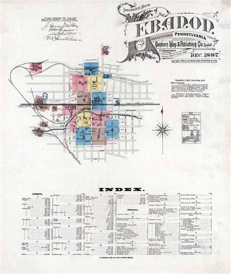 1887 Town Map of Lebanon Lebanon County Pennsylvania | Etsy