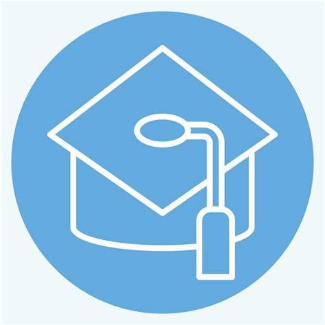 Icon Mortar Board Related To Hat Symbol Blue Eyes Style Simple