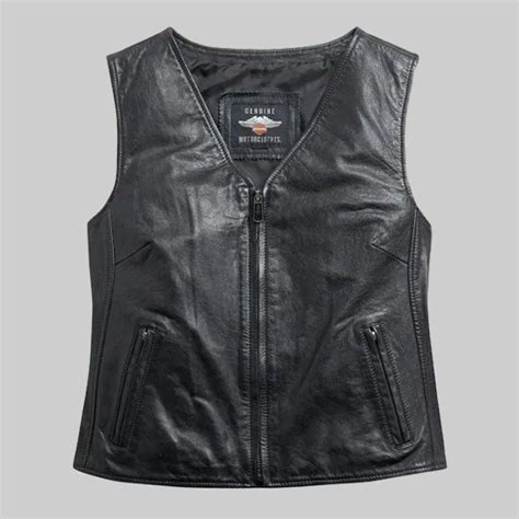 Harley Davidson Women S Zip Front Leather Vest