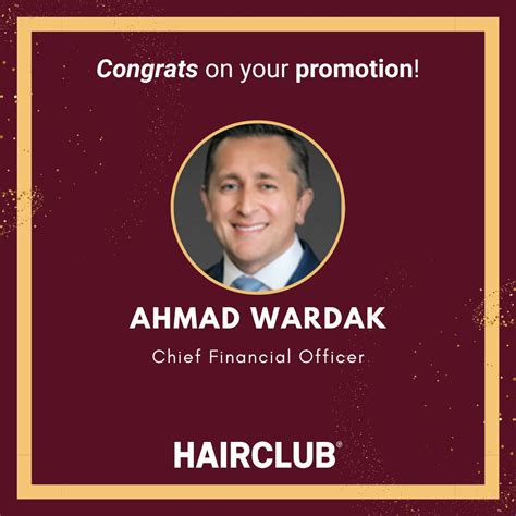 Hairclub On Linkedin Cfo Promotion Congratulations Hairclubcareer