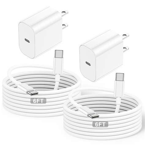 Iphone 15 Charger 20w Usb C Fast Charging Block And 6ft Type C To C