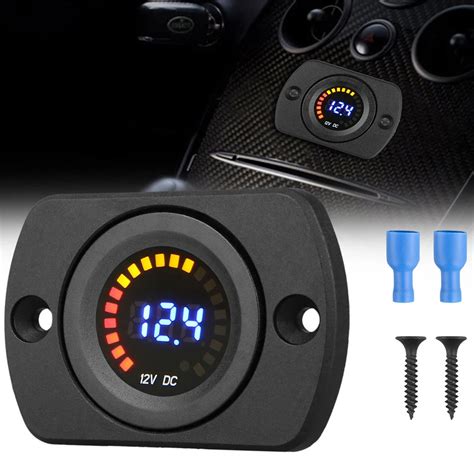 Led Digital Display Voltmeter Motorcycle Voltage Volt Gauge Panel Meter