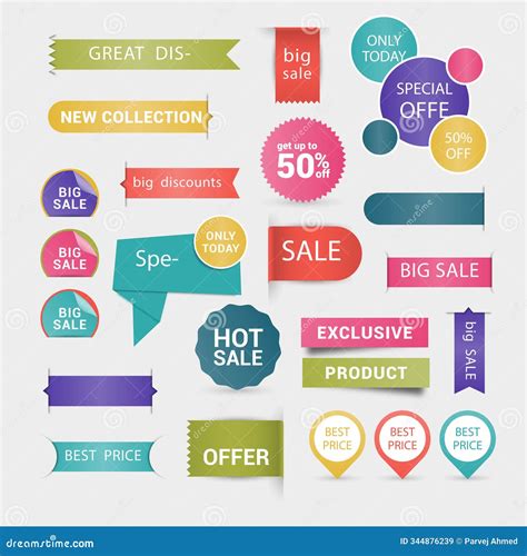 "Discount Labels Bold & Attention-Grabbing Designs" Stock Illustration