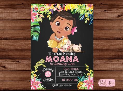 Moana Invitation Moana Birthday Party Moana Birthday Invite Moana Party