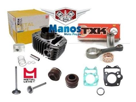 Kit Motor Biz Injetada Biela Valvula Retentor Juntas Metal