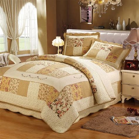 Chausub Patchwork Quilt Set Pcs Pc Pastoral Floral Cotton Quilts