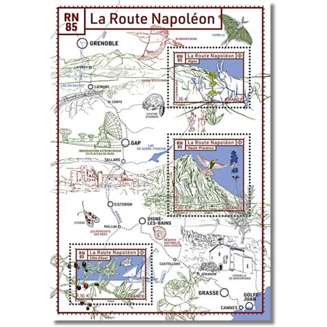 Feuille 5701 La route Napoléon ou RN 85 timbres de France