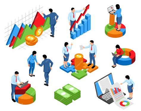 Premium Vector Business Analytics Elements In Isometric View