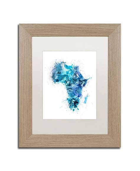 Trademark Global Michael Tompsett Paint Splashes Map Of Africa Matted