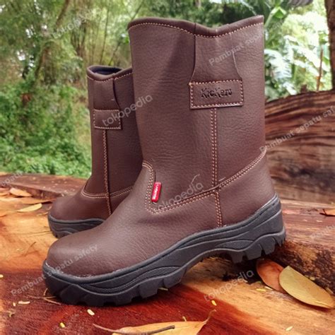 Jual Sepatu Safety Boot Bengkel Proyek Kulit Sintesis Premium Terbaik