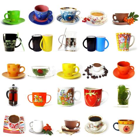 Big Collection Of Tea Mugs And Coffee Cups Stock Image Image Of