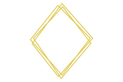 Yellow Polygonal Frame Geometric Thin Line Diamond Shape