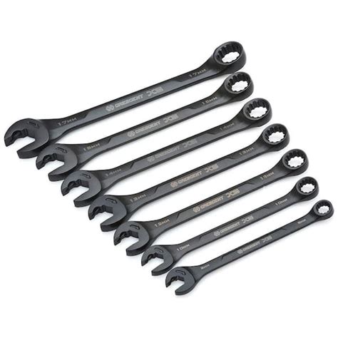 Crescent X6 Metric Ratcheting Open End Combination Wrench Set With