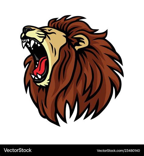 Lion roaring logo design Royalty Free Vector Image