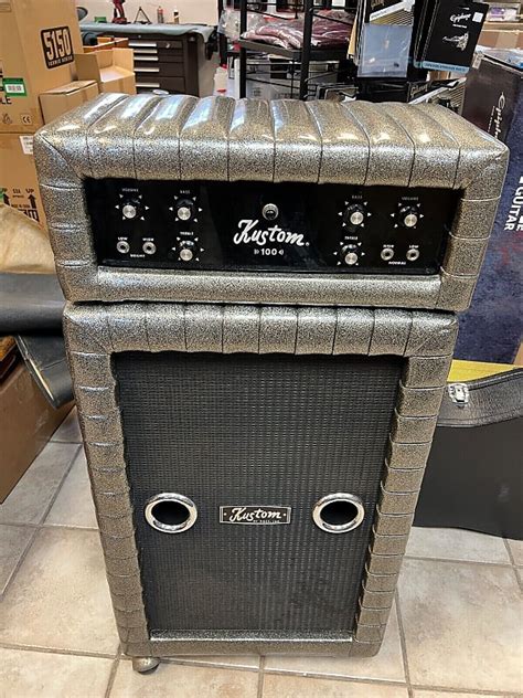 1969 Kustom K 100 50 Watt Bass Amp Head And 2x12 Cab Charcoal Reverb