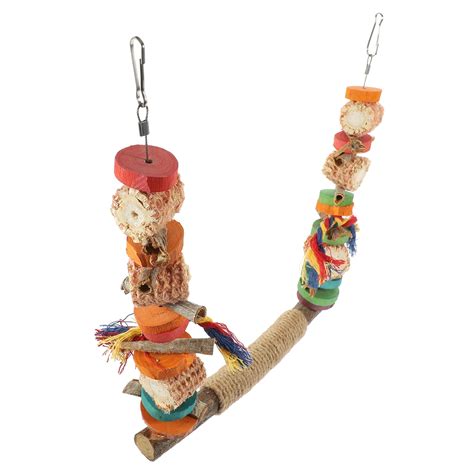 Parrot Cage Perch Rod Wooden Bird Plaything Hanging Swing Parakeets