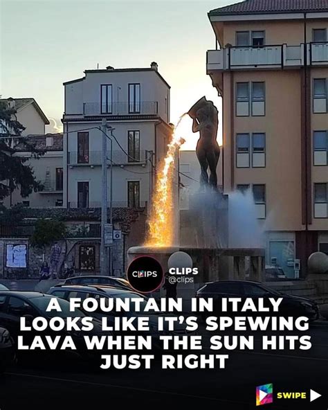 The fountain, known as the “Lava-Like Fountain,” was created by the ...