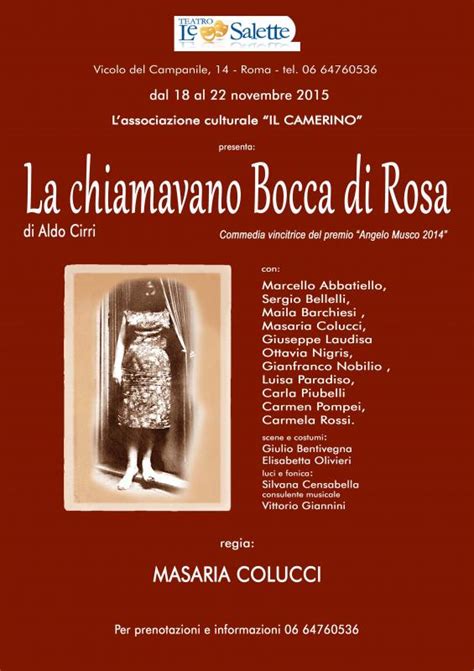 La Chiamavano Bocca Di Rosa Teatro Le Salette