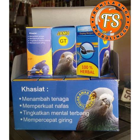 Jual JAMU DOPING MERPATI GT GINSENG TEKI ASLI 1 BOX Kota Probolinggo