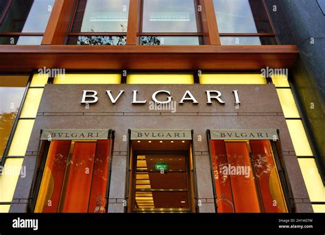 Bulgari store front on Königsallee in Düsseldorf. Bulgari is an Italian ...