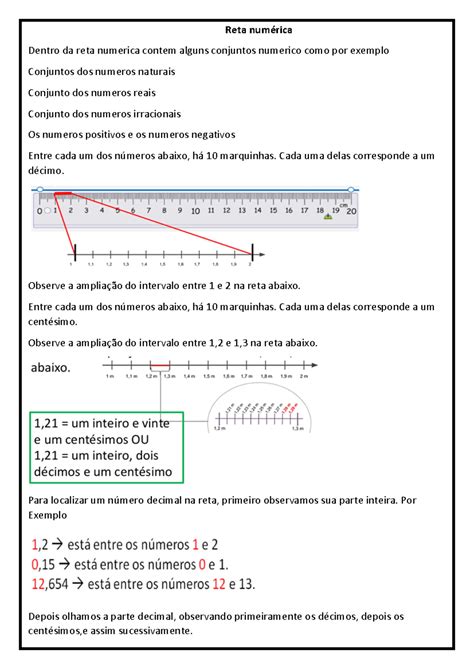 Observe A Reta Numérica E Liste Suas Principais Características - Reta numérica pdf - aula - Reta numérica Dentro da reta numerica contem ...