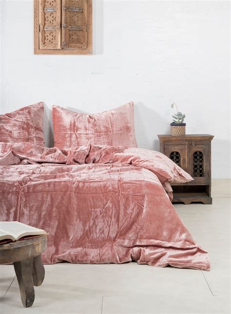 3 Pieces Set Luxury Crushed Velvet Duvet Cover Boho Bedding Uo Etsy