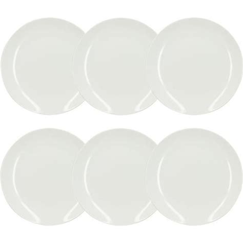 Novastyl Lot 6 Assiettes Plates Metropolitan 27cm En Porcelaine Blanche Cdiscount Maison