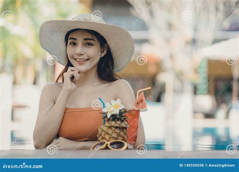 Beautiful Asain Women With Bikini Stock Photo Image Of Attractive