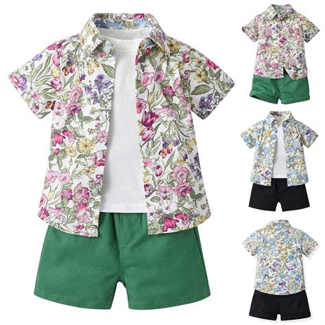 Fesfesfes Kids Matching Outfits Summer Childrens Wear Boys Short