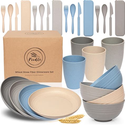 Wheat Straw Dinnerware Sets Unbreakable Dinnerware Sets Dishwasher Microwave