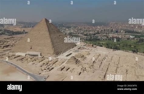 Drone footage of Great Pyramids of Giza near Cairo (Egypt Stock Video ...