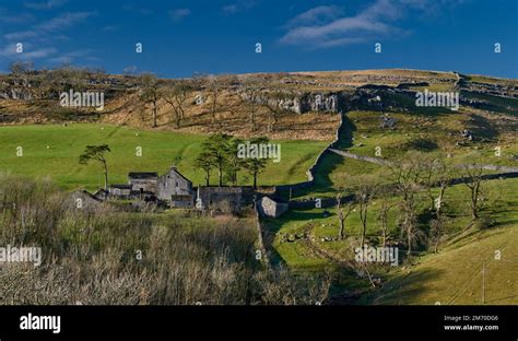 Above Clapham Village In The Yorkshire Dales Low Winter Sun