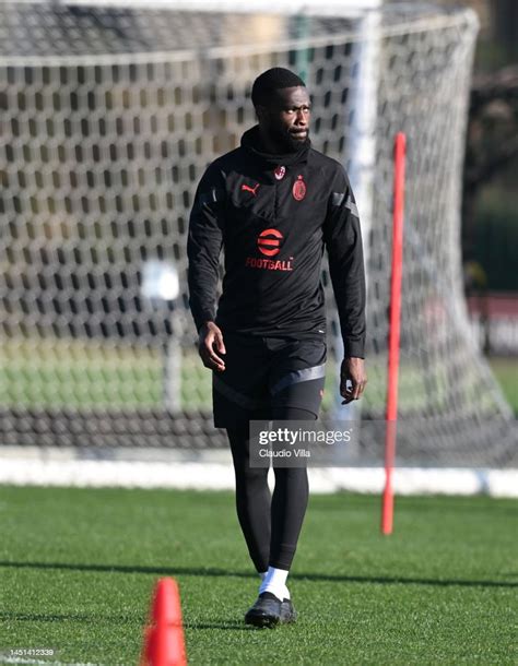 Fikayo Tomori of AC Milan in action during AC Milan training session ...