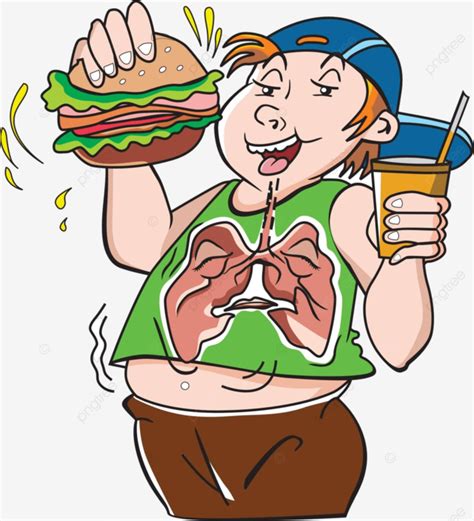 Fat Teenagerillustration Ham Disease Respiratory Vector Ham Disease