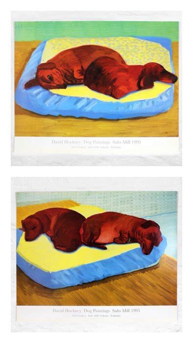 David Hockney - Dog Paintings 38 & 43 (pair of Posters) - - Catawiki