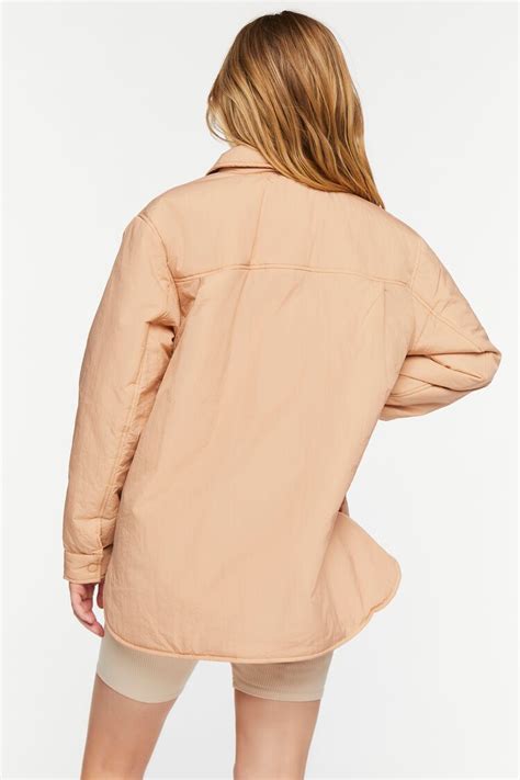 Padded Dolphin Hem Shacket Forever Us