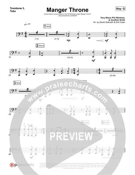 Manger Throne Choral Anthem SATB Trombone Tuba Sheet Music PDF Phil