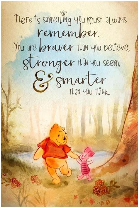 Winnie The Pooh You Are Braver Than You Believe Quote Wall Art Print