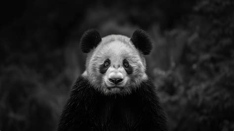 Retrato de urso panda em preto e branco Foto Grátis