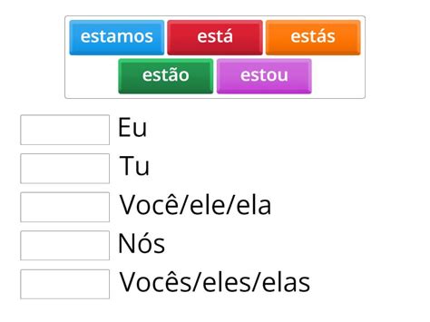 Descobre O Verbo Estar Match Up