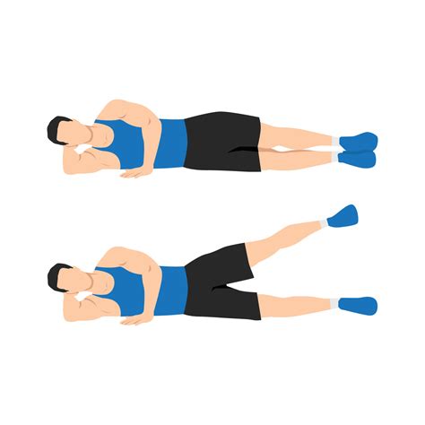 Man doing Lying side leg lifts or lateral raises hip abductors or